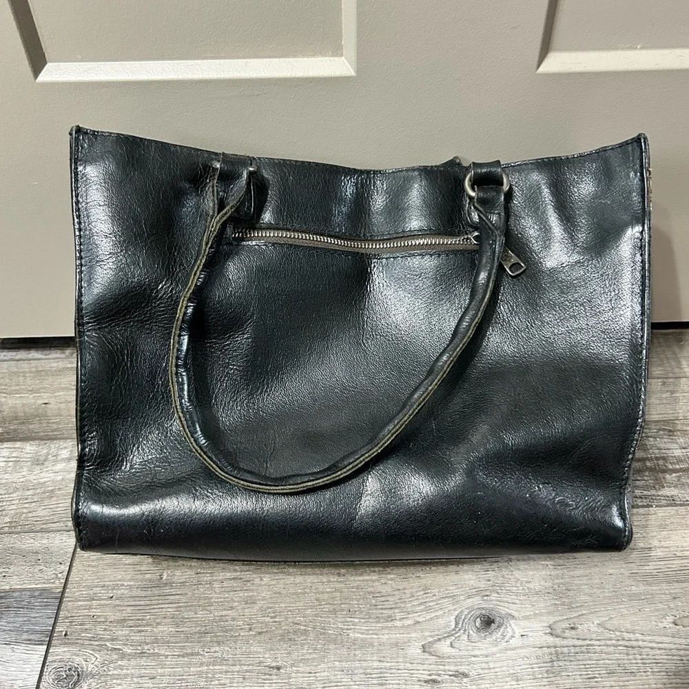 Patricia Nash Zancona Tote handbag featured with silver gold & bronze studs blk